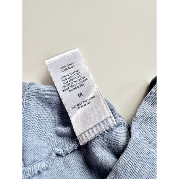 Aritzia DENIM FORUM The Kate Blue Cotton Boxy Long Sleeve Tee T-Shirt, Size M - Picture 10 of 11